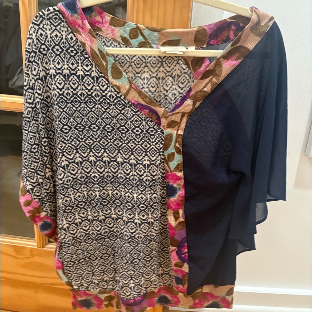 Vanessa Virginia for Anthropologie Patterned Kimono Top